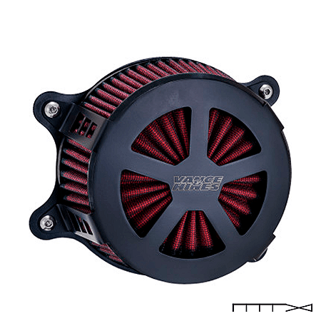 Filtro de Ar Vance & Hines Modelo VO2 Radiant V - Preto - Motor Twin Cam - Touring 08-16 e Softail 16-17