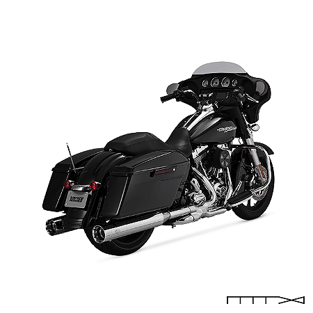 Ponteira Vance & Hines oversized 450 Titan - Cromada - Touring 1995 - 2016