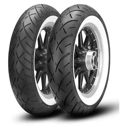 Pneus FAIXA BRANCA Metzeler ME888 HERITEGE e DELUXE 2004 até 2023 - 130/90B-16 (Diant) e MU85B16 (Tras) - Par