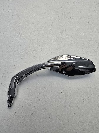 Retrovisor Magazi Universal em Alumínio - Cromado - Rosca 10Mm