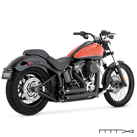 Escapamento Vance & Hines PCX™ Shortshots Staggered - Preto - Softail 2012 - 2017