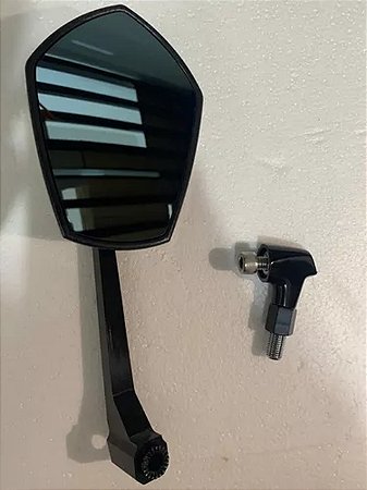 Retrovisor Magazi Universal em Alumínio - Preto - Rosca 10Mm