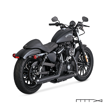 Ponteira 3´´ Vance & Hines PCX Twin Slash - Preta - Sportster 2014 - 2020