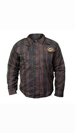 Camisa Masculina de Fibra Sintética Bordo com Detalhes Preto - Kustom Art