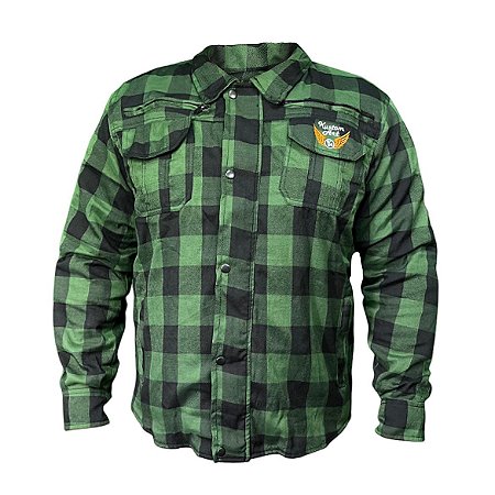 Camisa Masculina de Fibra Sintética Verde e Preto - Kustom Art