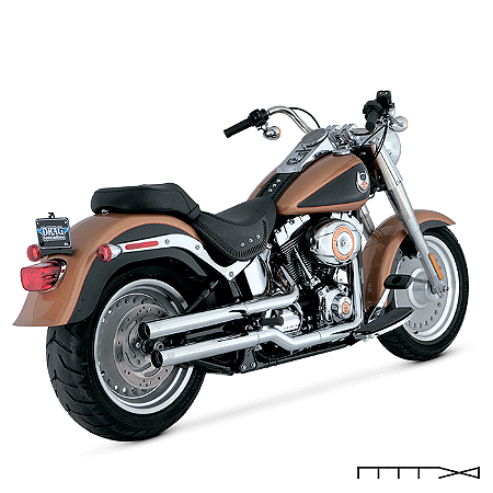 Ponteira 2.1/2´´ Vance & Hines Straightshots - Cromada - Softail Fat Boy 2007 - 2017