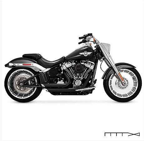 Escapamento Vance & Hines Shortshots - Preto - Softail 2018+ (Fatboy, Breakout, Deluxe, Heritage e Sport Glide)