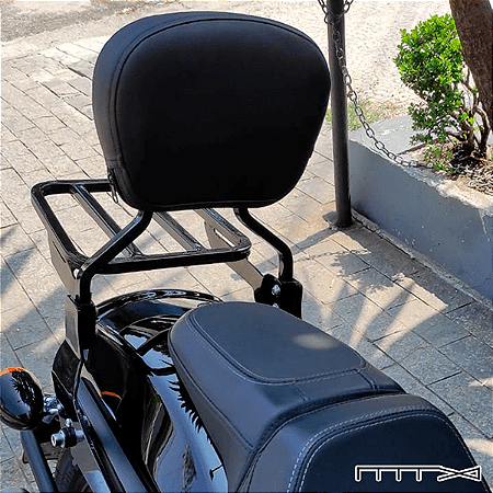 Sissy Bar Destacavel Preto Brilho Rasante Tubular Softail Low Rider S 2018 - 2025