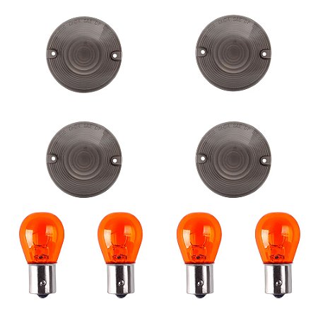 Kit de 4 Lentes de 3 1/4'' Fumê do Pisca - Heritage / Road King e Electra Glide - Chris Products