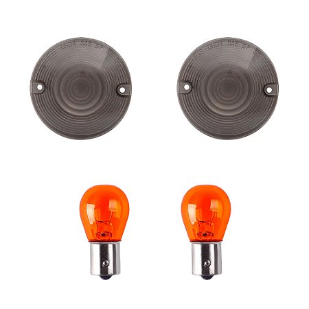 Kit de 2 Lentes de 3 1/4'' Fumê do Pisca - Heritage / Road King e Electra Glide - Chris Products