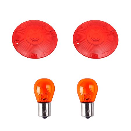 Kit de 2 Lentes de 3 1/4'' Vermelha do Pisca - Heritage / Road King e Electra Glide - Chris Products