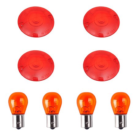 Kit de 4 Lentes Vermelha para piscas modelo Bullet - Chris Products