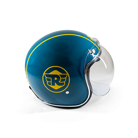 Capacete Aberto Lucca Mod. Sublime - Customizado por MTX Imports - Royal Enfield Plasma Blue