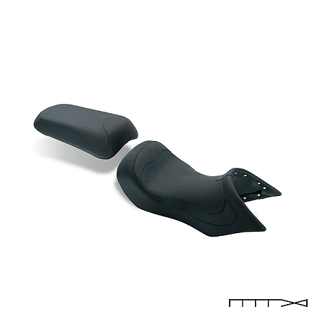 Banco do Piloto e Passageiro Modelo Wide 14 - Preto - Mustang Seats - Bmw R1200 Gs 2004 - 2012