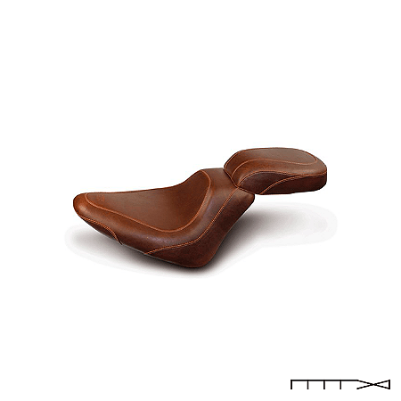 Banco do Piloto e do Passageiro Wide Tripper ™ Marrom - Mustang - Blackline 2011 - 2013 - Softail Slim 2012 - 2017