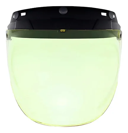 Viseira Bubble Universal com Aba e Flip - Cor Yellow