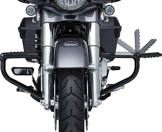 Protetor de Motor Kuryakyn Modelo Ergo Plus com Pedaleira Integrada - Preto - Touring 1997-2026