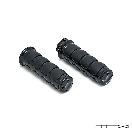 Manopla Modelo Iso Preta Para Kawasaki - Suzuki - Yamaha - Kuryakyn