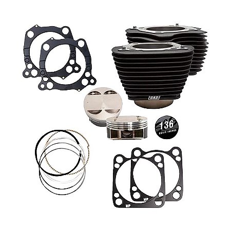 Big Bore S&S Cycle 136" Kit Cilindro de grande diâmetro para motores Harley Milwaukee-Eight refrigerado a ar (2017-2026)
