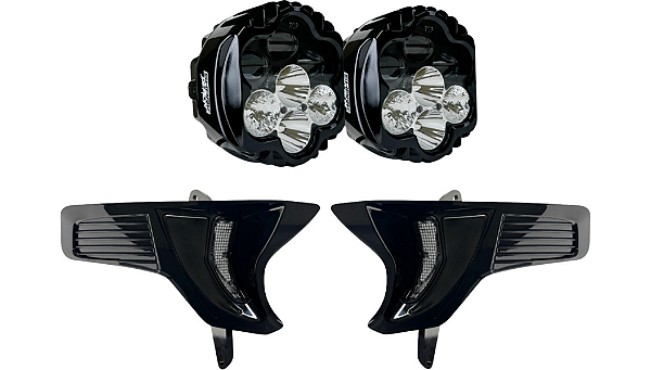 Kit Farol Duplos de LED Custom Dynamics  Shark Demon® 2 com Acabamento - Harley Road Glide FLTRX 2024-2026