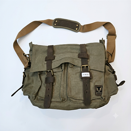 Bolsas Laterais em Lona Roll em lona de laptop & viagem - Green