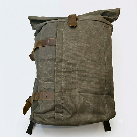 Mochila Vintage Roll em lona de laptop & viagem - Green