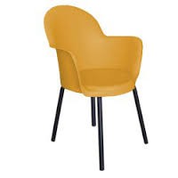Cadeira Gogo 4 pés preto polipropileno laranja