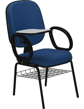 Cadeira ECO diretor com prancheta escamoteável porta livros 4 pés