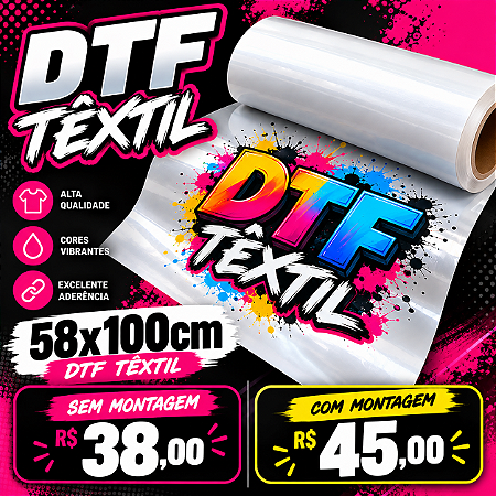IMPRESSAO DTF TEXTIL 58X100CM