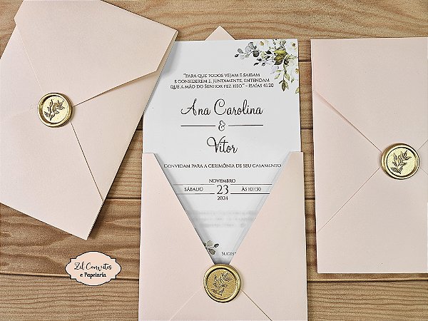 Convite com Envelope e Lacre