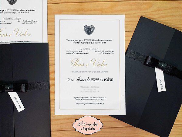 Convite Preto Tradicional