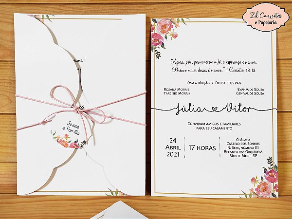 Convite Floral Nuvem