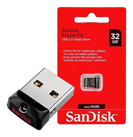 Pendrive Mini SanDisk Cruzer Fit 32GB