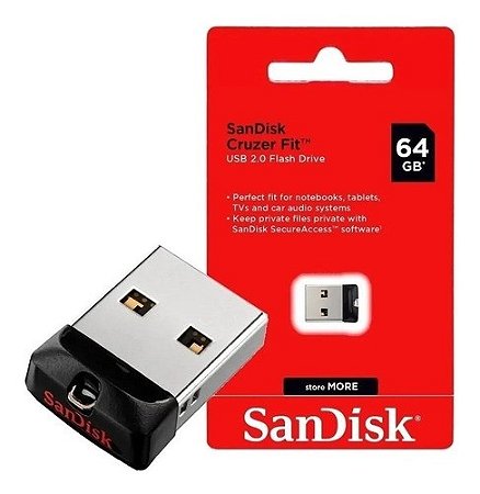 Pendrive Mini SanDisk Cruzer Fit 64GB