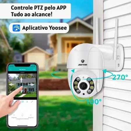 Câmera de Segurança JORTAN8171 FullHD 360° com Visão Noturna e Áudio Bidirecional