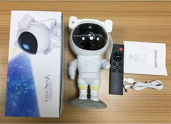 Star Projector Galaxy Night Light com Controle Remoto - Astronauta Nebulosa RGB LED