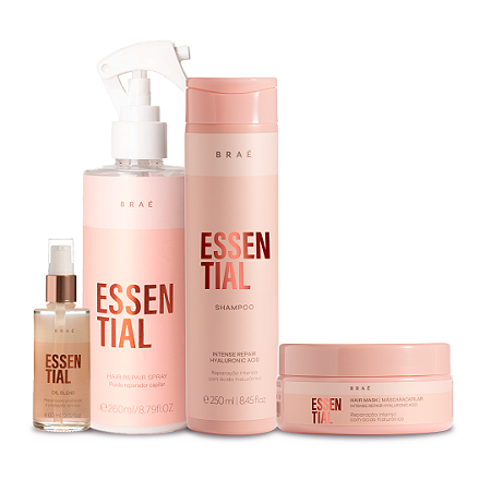 Quarteto Essential - Shampoo 250ml + Fluido 260ml + Máscara 200g + Óleo60ml