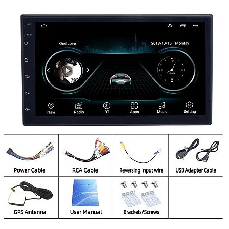 Central Multimidia Universal 2din Android 13 Gps Fm 2gb 7pol