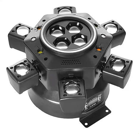 Moving Head RGB 150W Profissional 10 LEDs 6 Braços – Efeito 360° DMX para Festas e Shows