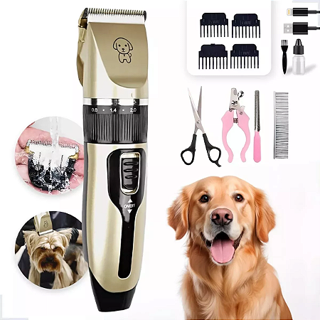 Máquina Tosar Recarregável Cachorro Gato Tosador Sem Fio