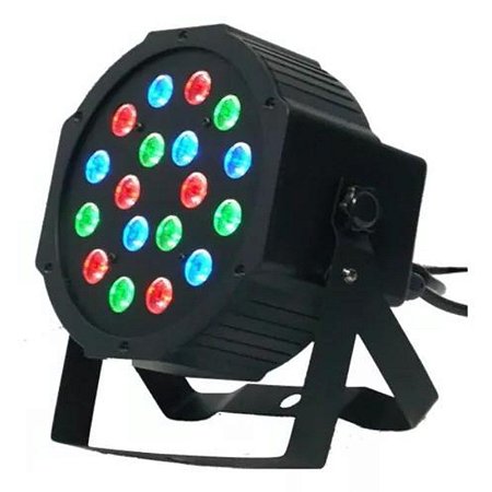Canhão Refletor De Luz RGB 18 leds 36w Dmx Iluminação Dj Festa Evento Show