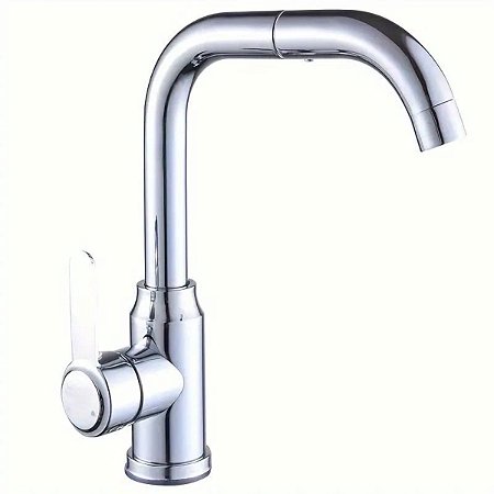 Torneira Cromada Giratória Gourmet De Luxo Monocomando Água Quente Fria