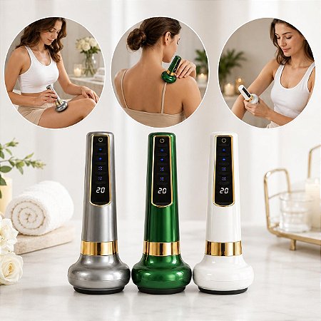 Massageador Aparelho Corporal Elétrico Com Ventosa Drenagem Vácuo Pressão Negativa Recarregável Usb
