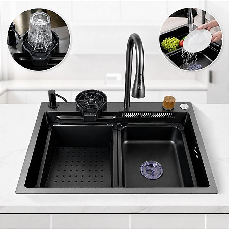 Cuba Gourmet Multifuncional Completa Com Torneira Cascata Lavador De Copos Tábua Dispenser Cozinha