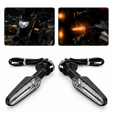 Pisca Seta LED Sequencial Moto Universal MT07 Fazer 250 Esportivo