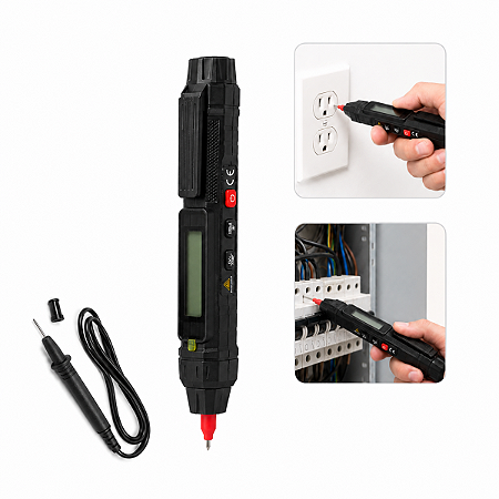 Caneta Multímimetro Digital Teste Tensão Contagem Medidor Profissional Automática