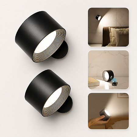 Luminária LED Magnética Recarregável USB Com Controle Remoto Armário Quarto Cozinha Parede