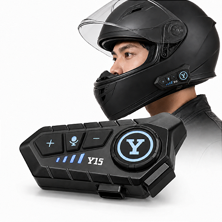 Intercomunicador De Capacete Bluetooth Fone Rádio FM Integrado Moto Microfone Fone de Ouvido
