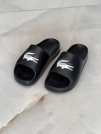 CHINELO LACOSTE SLIDE PRETO
