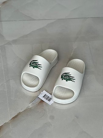 CHINELO LACOSTE SLIDE BRANCO